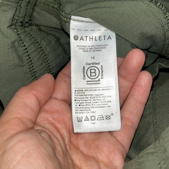 Athleta Trekkie Parachute Ripstop Pant Aspen Olive Green 14 - Picture 12 of 12